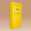 Skrzynka gazowa 60x60x25 cm TB żółta w ogrodzeniu z postumentem wolnostojąca
